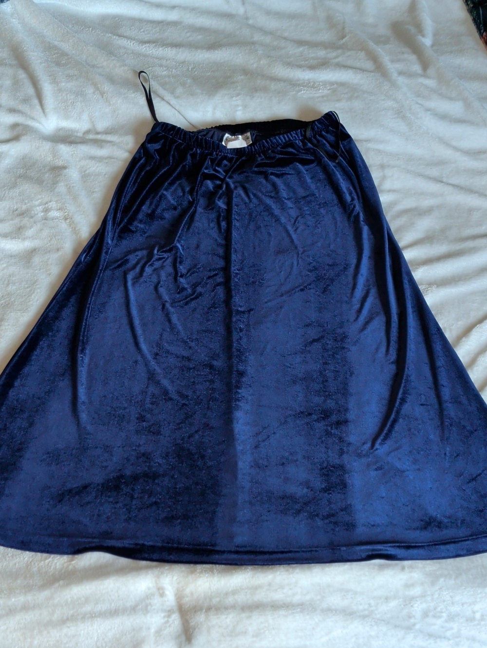 Vintage Michael Antoni Collection 1X Midnight Blue Velvet Maxi Skirt | Plus Size